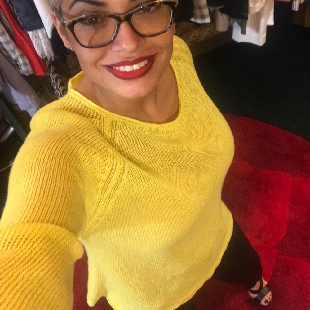 Eileen Fisher Yellow Sweater organic linen